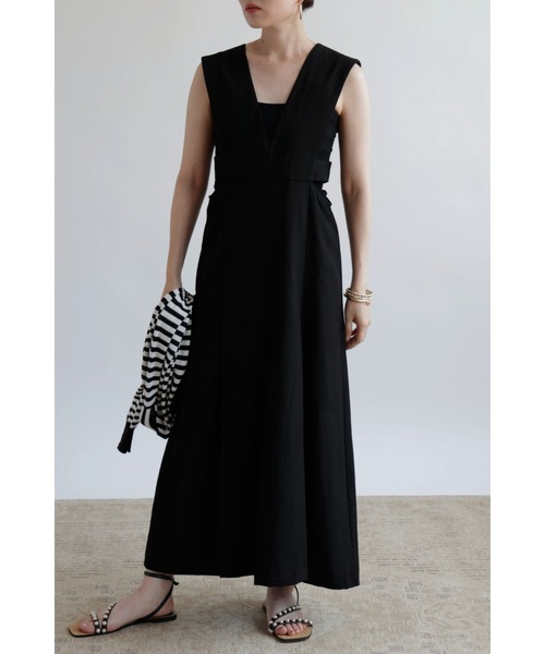 &. NOSTALGIA（アンドドットノスタルジア）の「【ZOZO限定】リネンタッチカッティングジャンパースカート（ジャンパースカート・レディース・ライトベージュ/モカ/ブラック・FREE）」の2枚目の写真