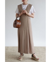 【ZOZO限定】リネンタッチカッティングジャンパースカート