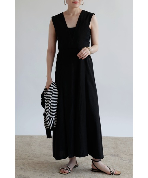 &. NOSTALGIA（アンドドットノスタルジア）の「【ZOZO限定】リネンタッチカッティングジャンパースカート（ジャンパースカート・レディース・ライトベージュ/モカ/ブラック・FREE）」の22枚目の写真