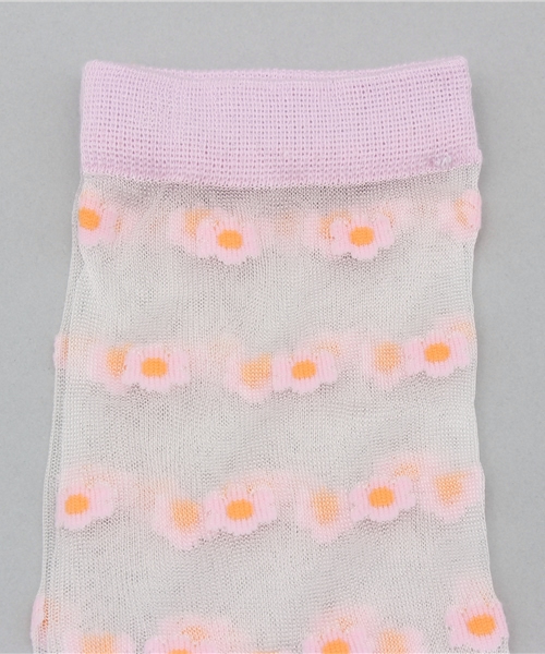 WEGO（ウィゴー）の「WEGO/フラワーシースルーソックス（ソックス/靴下・レディース・ホワイト/グリーン/パープル/ピンク・FREE）」の5枚目の写真