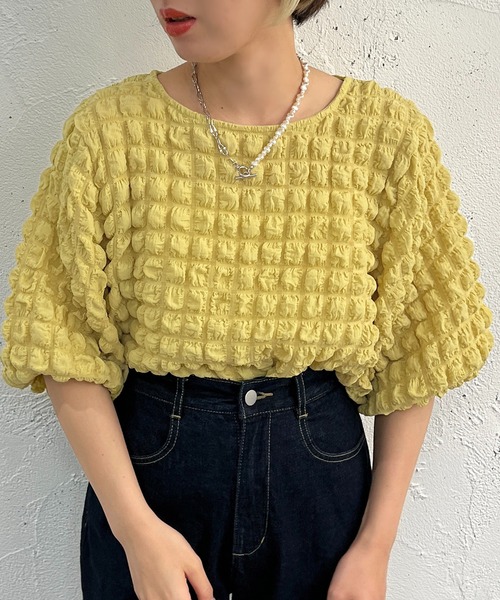 apres jour mignon(アプレジュールミニョン)の「ポコポコ半袖トップス【ZOZOTOWN限定アイテム】(Tシャツ/カットソー・レディース・ライトブルー/ブラック/グリーン/アイボリー・X-LARGE/フリー)」の18枚目の写真