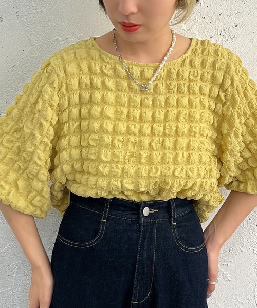 apres jour mignon(アプレジュールミニョン)の「ポコポコ半袖トップス【ZOZOTOWN限定アイテム】(Tシャツ/カットソー・レディース・ライトブルー/ブラック/グリーン/アイボリー・X-LARGE/フリー)」の19枚目の写真