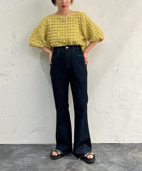 apres jour mignon(アプレジュールミニョン)の「ポコポコ半袖トップス【ZOZOTOWN限定アイテム】(Tシャツ/カットソー・レディース・ライトブルー/ブラック/グリーン/アイボリー・X-LARGE/フリー)」の21枚目の写真