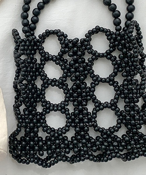 aimoha（アイモハ）の「ビーズ編みハンドバッグ（ハンドバッグ・レディース・ブラック/ホワイト・FREE）」の9枚目の写真