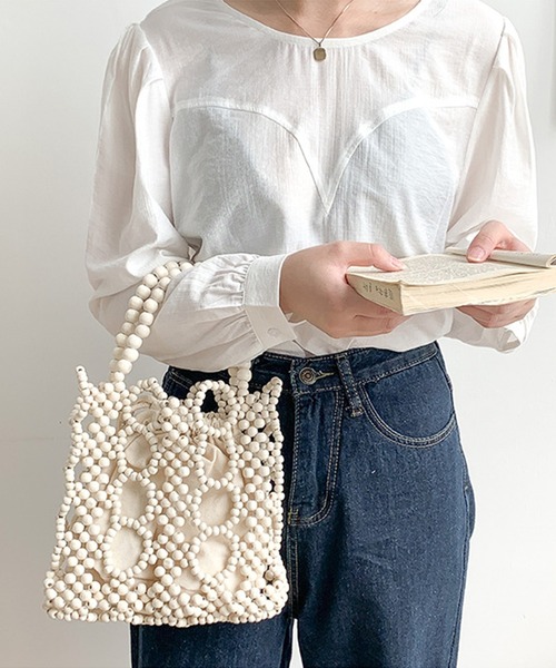 aimoha（アイモハ）の「ビーズ編みハンドバッグ（ハンドバッグ・レディース・ブラック/ホワイト・FREE）」の20枚目の写真