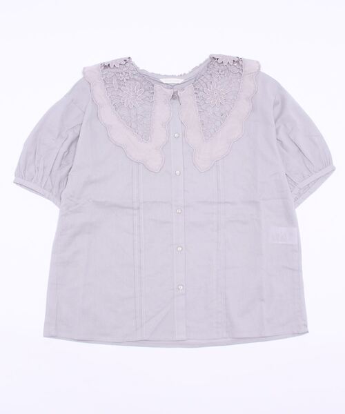 ehka sopo(エヘカソポ)の「レースビッグ襟ブラウス(シャツ/ブラウス・レディース・ブラック/グレー/オフホワイト/キナリ・フリ-)」の4枚目の写真