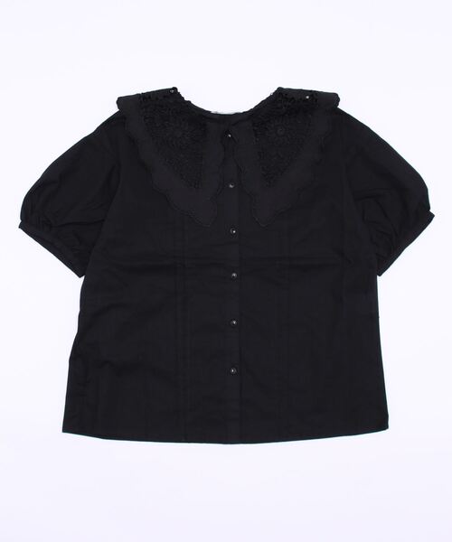 ehka sopo(エヘカソポ)の「レースビッグ襟ブラウス(シャツ/ブラウス・レディース・ブラック/グレー/オフホワイト/キナリ・フリ-)」の3枚目の写真