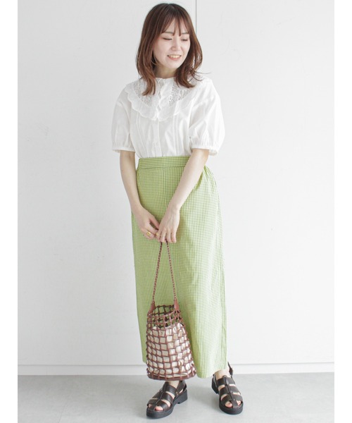 ehka sopo(エヘカソポ)の「レースビッグ襟ブラウス(シャツ/ブラウス・レディース・ブラック/グレー/オフホワイト/キナリ・フリ-)」の6枚目の写真