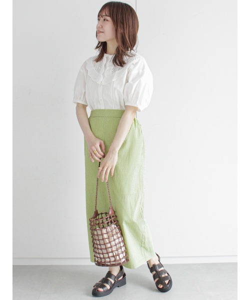 ehka sopo(エヘカソポ)の「レースビッグ襟ブラウス(シャツ/ブラウス・レディース・ブラック/グレー/オフホワイト/キナリ・フリ-)」の7枚目の写真