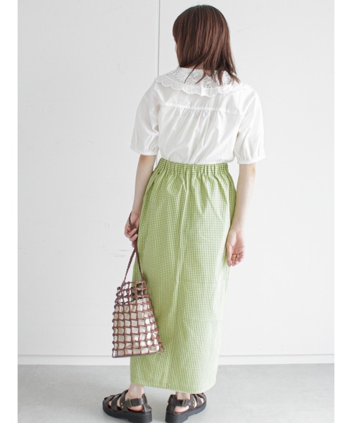 ehka sopo(エヘカソポ)の「レースビッグ襟ブラウス(シャツ/ブラウス・レディース・ブラック/グレー/オフホワイト/キナリ・フリ-)」の8枚目の写真