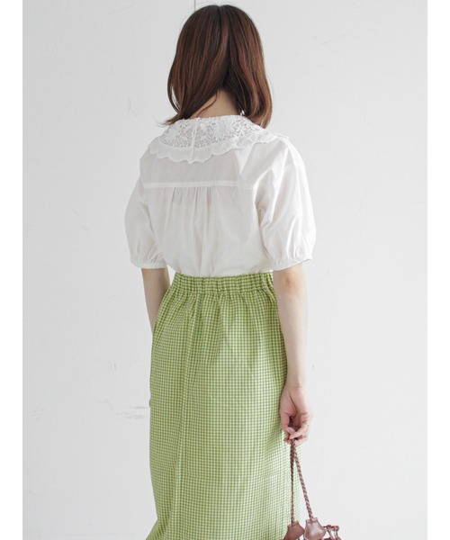 ehka sopo(エヘカソポ)の「レースビッグ襟ブラウス(シャツ/ブラウス・レディース・ブラック/グレー/オフホワイト/キナリ・フリ-)」の10枚目の写真