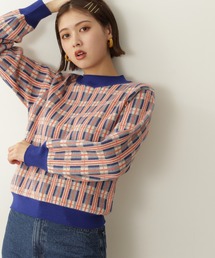 N.（N. Natural Beauty Basic） | 【松井愛莉さん着用】◆チェックジャガードニット(ニット/セーター)