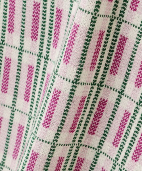 N.(N. Natural Beauty Basic)(エヌエヌナチュラルビューティーベーシック)の「【松井愛莉さん着用】◆チェックジャガードニット(ニット/セーター・レディース・ブルー/ネイビー/パープル・MEDIUM)」の21枚目の写真