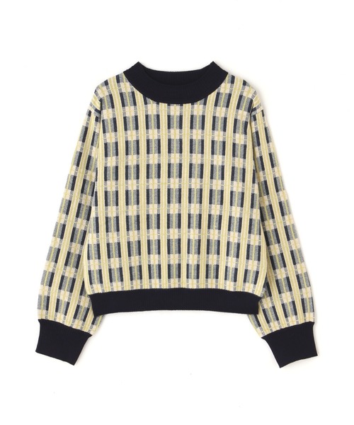 N.(N. Natural Beauty Basic)(エヌエヌナチュラルビューティーベーシック)の「【松井愛莉さん着用】◆チェックジャガードニット(ニット/セーター・レディース・ブルー/ネイビー/パープル・MEDIUM)」の18枚目の写真