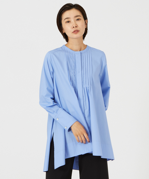 qualite（カリテ）の「ピンタックシャツ（シャツ/ブラウス・レディース・ブラック/オフホワイト/サックスブルー・フリー）」の3枚目の写真