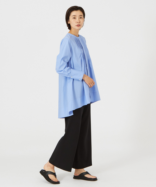 qualite（カリテ）の「ピンタックシャツ（シャツ/ブラウス・レディース・ブラック/オフホワイト/サックスブルー・フリー）」の14枚目の写真