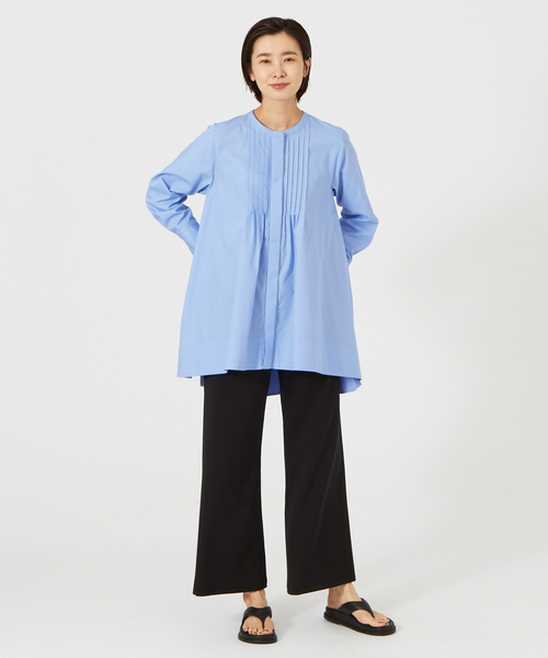 qualite（カリテ）の「ピンタックシャツ（シャツ/ブラウス・レディース・ブラック/オフホワイト/サックスブルー・フリー）」の17枚目の写真