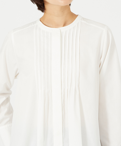 qualite（カリテ）の「ピンタックシャツ（シャツ/ブラウス・レディース・ブラック/オフホワイト/サックスブルー・フリー）」の18枚目の写真