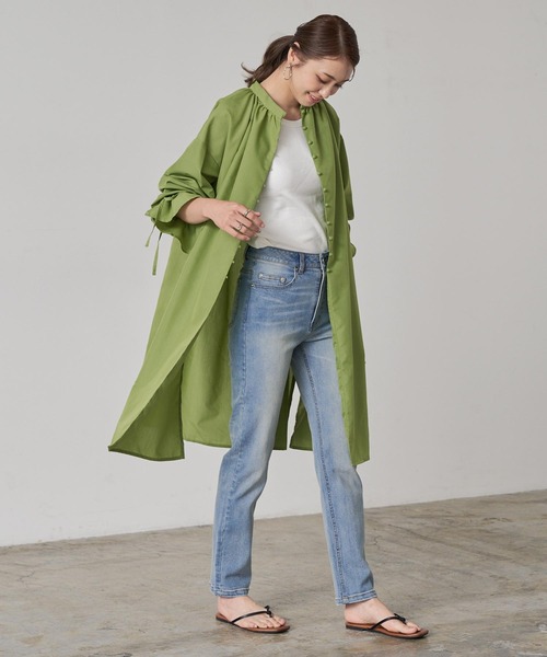 KOBE LETTUCE（コウベレタス）の「キャンディスリーブチュニック[C6371]（チュニック・レディース・ホワイト/ブラック/グリーン・FREE）」の3枚目の写真