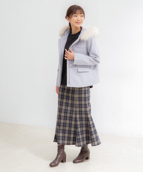 Honeys(ハニーズ)の「ショート丈ダッフルコート(ダッフルコート・レディース・ホワイト/ネイビー/ピンク系その他/ラベンダー・M/L/LL)」の17枚目の写真