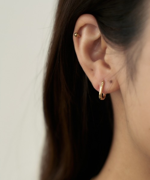 Geel（ギール）の「Geel/コンパクト ラウンドフープピアス【ワンタッチ】（ピアス（両耳用）・レディース・シルバー/ゴールド・FREE）」の17枚目の写真