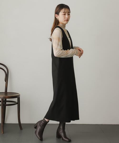 SENSE OF PLACE by URBAN RESEARCH(センスオブプレイスバイアーバンリサーチ)の「2WAYストレッチジャンパースカート(ワンピース・レディース・マスタード/ライトベージュ/ブラック/ブルー・ONE/S)」の6枚目の写真