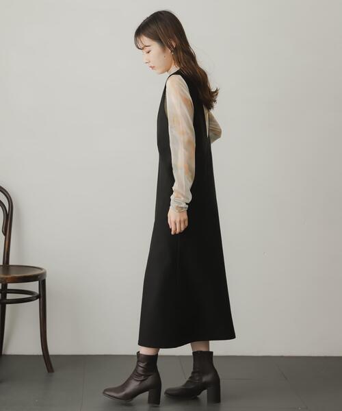 SENSE OF PLACE by URBAN RESEARCH(センスオブプレイスバイアーバンリサーチ)の「2WAYストレッチジャンパースカート(ワンピース・レディース・マスタード/ライトベージュ/ブラック/ブルー・ONE/S)」の7枚目の写真