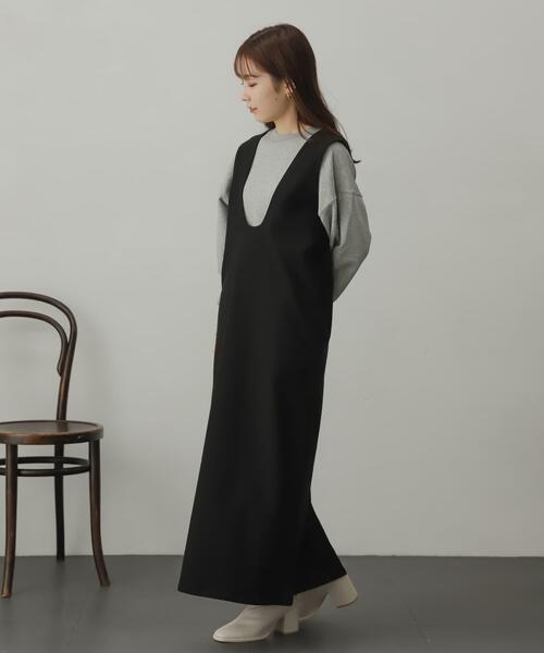 SENSE OF PLACE by URBAN RESEARCH(センスオブプレイスバイアーバンリサーチ)の「2WAYストレッチジャンパースカート(ワンピース・レディース・マスタード/ライトベージュ/ブラック/ブルー・ONE/S)」の12枚目の写真