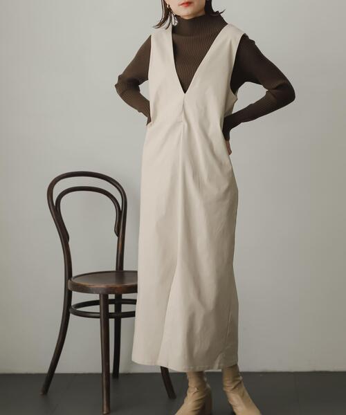 SENSE OF PLACE by URBAN RESEARCH(センスオブプレイスバイアーバンリサーチ)の「2WAYストレッチジャンパースカート(ワンピース・レディース・マスタード/ライトベージュ/ブラック/ブルー・ONE/S)」の14枚目の写真