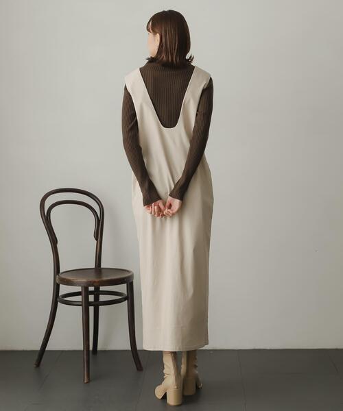 SENSE OF PLACE by URBAN RESEARCH(センスオブプレイスバイアーバンリサーチ)の「2WAYストレッチジャンパースカート(ワンピース・レディース・マスタード/ライトベージュ/ブラック/ブルー・ONE/S)」の16枚目の写真