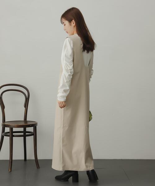 SENSE OF PLACE by URBAN RESEARCH(センスオブプレイスバイアーバンリサーチ)の「2WAYストレッチジャンパースカート(ワンピース・レディース・マスタード/ライトベージュ/ブラック/ブルー・ONE/S)」の22枚目の写真