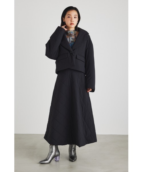 rienda(リエンダ)の「キルティングライトフレアスカート(スカート・レディース・ライム/ピンク/ブラック・MEDIUM/SMALL)」の9枚目の写真