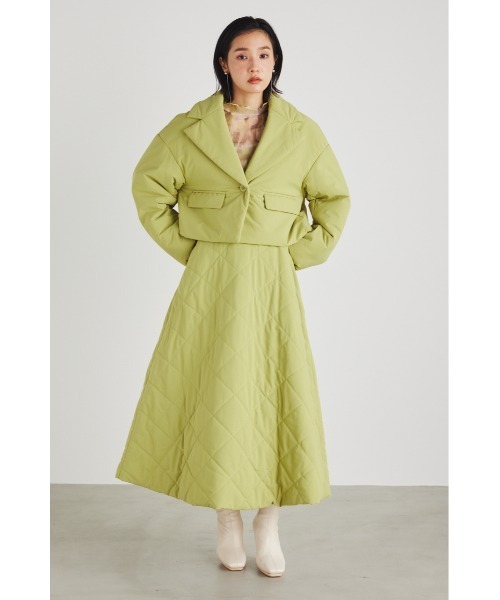 rienda(リエンダ)の「キルティングライトフレアスカート(スカート・レディース・ライム/ピンク/ブラック・MEDIUM/SMALL)」の15枚目の写真