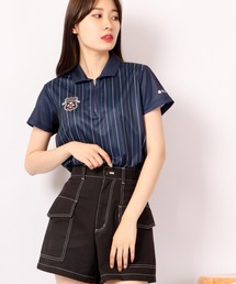 GENERATION LINE ワッペンストライプポロシャツ　ゴルフ