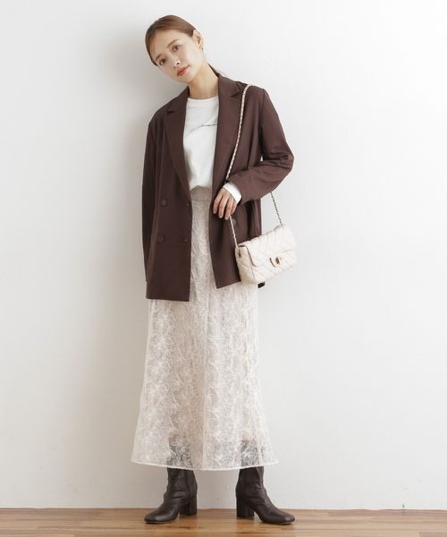 mysty woman（ミスティウーマン）の「フロントロゴレギュラーロンＴ 165694（Tシャツ/カットソー・レディース・ブラック/オフホワイト/モカ・FREE）」の4枚目の写真