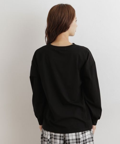 mysty woman（ミスティウーマン）の「フロントロゴレギュラーロンＴ 165694（Tシャツ/カットソー・レディース・ブラック/オフホワイト/モカ・FREE）」の9枚目の写真