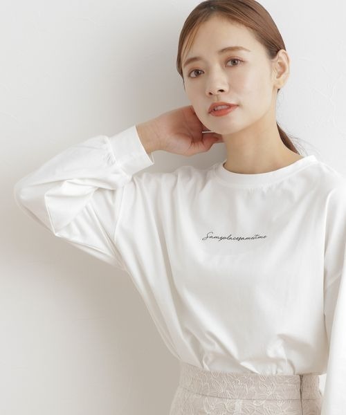 mysty woman（ミスティウーマン）の「フロントロゴレギュラーロンＴ 165694（Tシャツ/カットソー・レディース・ブラック/オフホワイト/モカ・FREE）」の18枚目の写真