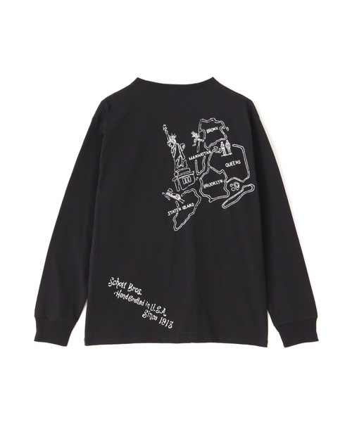 schott（ショット）の「Schott/ショット/WRITING LS T-SHIRT/ライティング ロンT（Tシャツ/カットソー・メンズ・ブラック/ホワイト/オレンジ・2XL/L/M/XL）」の10枚目の写真