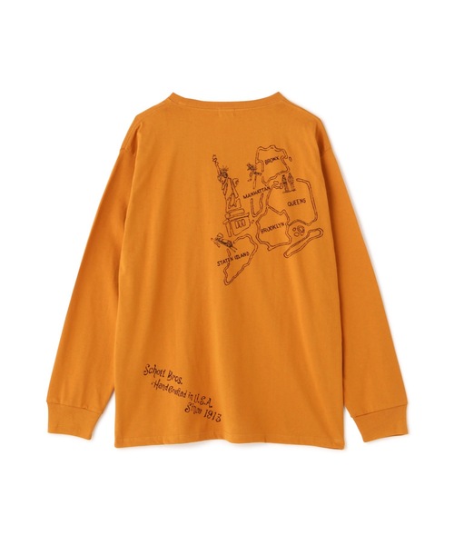 schott（ショット）の「Schott/ショット/WRITING LS T-SHIRT/ライティング ロンT（Tシャツ/カットソー・メンズ・ブラック/ホワイト/オレンジ・2XL/L/M/XL）」の7枚目の写真