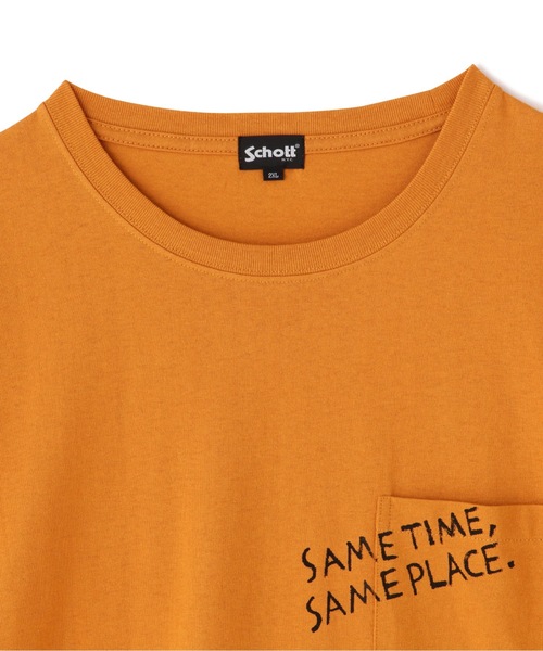 schott（ショット）の「Schott/ショット/WRITING LS T-SHIRT/ライティング ロンT（Tシャツ/カットソー・メンズ・ブラック/ホワイト/オレンジ・2XL/L/M/XL）」の8枚目の写真