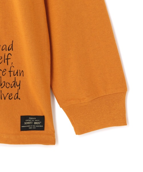 schott（ショット）の「Schott/ショット/WRITING LS T-SHIRT/ライティング ロンT（Tシャツ/カットソー・メンズ・ブラック/ホワイト/オレンジ・2XL/L/M/XL）」の4枚目の写真