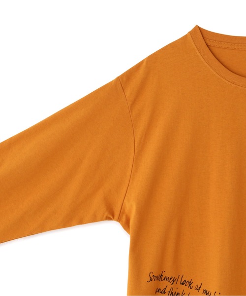 schott（ショット）の「Schott/ショット/WRITING LS T-SHIRT/ライティング ロンT（Tシャツ/カットソー・メンズ・ブラック/ホワイト/オレンジ・2XL/L/M/XL）」の6枚目の写真