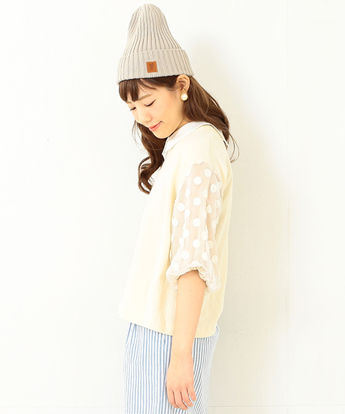 CAROLINA GLASER（カロリナ グレイサー）の「WEARISTA“maho”×CAROLINA GLASER / ドットスリーブ 2WAY トップス（Tシャツ/カットソー・レディース・クリーム・ONE SIZE）」の16枚目の写真