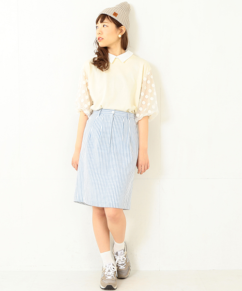 CAROLINA GLASER（カロリナ グレイサー）の「WEARISTA“maho”×CAROLINA GLASER / ドットスリーブ 2WAY トップス（Tシャツ/カットソー・レディース・クリーム・ONE SIZE）」の10枚目の写真