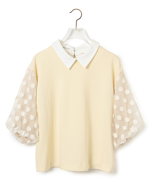 CAROLINA GLASER（カロリナ グレイサー）の「WEARISTA“maho”×CAROLINA GLASER / ドットスリーブ 2WAY トップス（Tシャツ/カットソー・レディース・クリーム・ONE SIZE）」の12枚目の写真