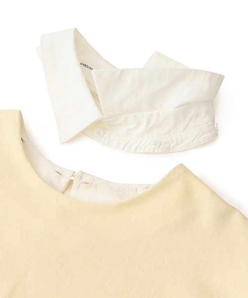 CAROLINA GLASER（カロリナ グレイサー）の「WEARISTA“maho”×CAROLINA GLASER / ドットスリーブ 2WAY トップス（Tシャツ/カットソー・レディース・クリーム・ONE SIZE）」の4枚目の写真