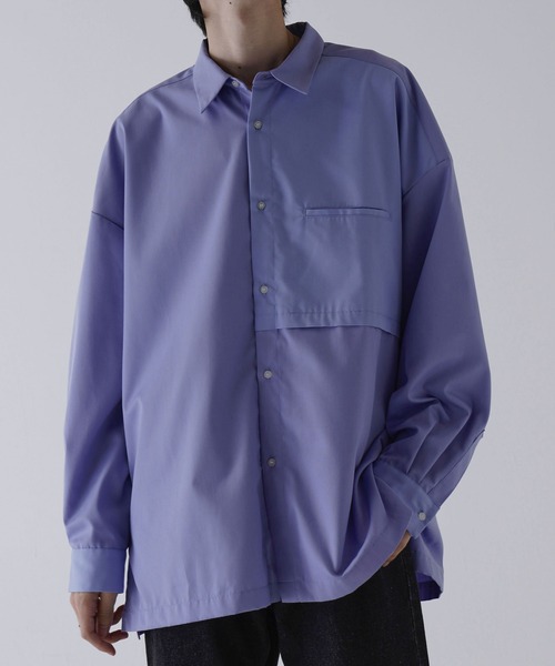 iisy（イージー）の「iisy / ルーズバイカラーレギュラーシャツ（シャツ/ブラウス・メンズ・ブルー/ブルー系その他4/ライトグレー・S/L/M）」の18枚目の写真