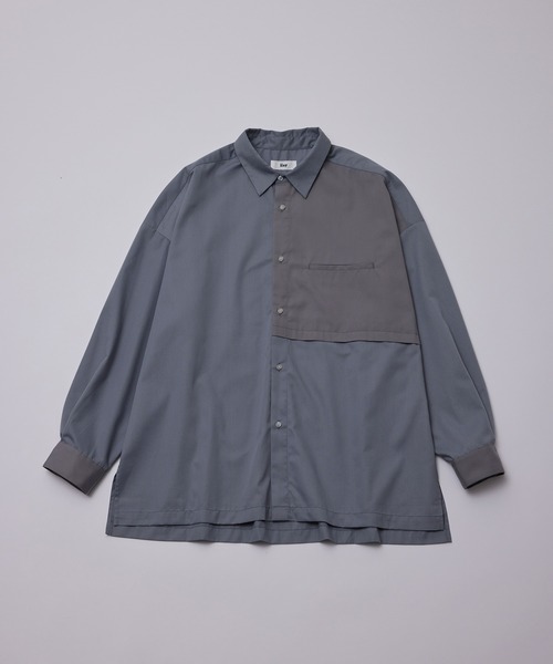 iisy（イージー）の「iisy / ルーズバイカラーレギュラーシャツ（シャツ/ブラウス・メンズ・ブルー/ブルー系その他4/ライトグレー・S/L/M）」の17枚目の写真