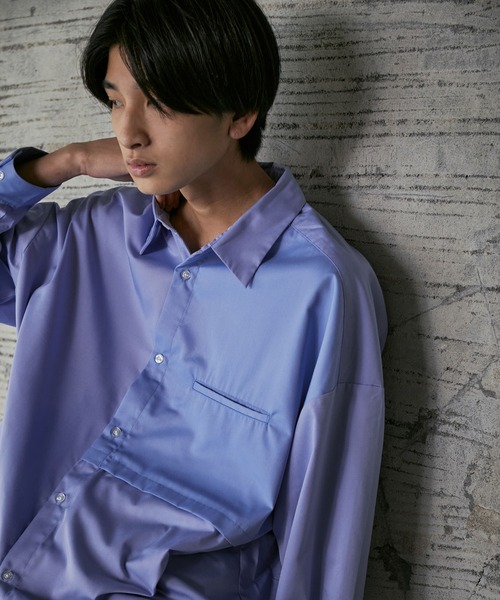 iisy（イージー）の「iisy / ルーズバイカラーレギュラーシャツ（シャツ/ブラウス・メンズ・ブルー/ブルー系その他4/ライトグレー・S/L/M）」の8枚目の写真