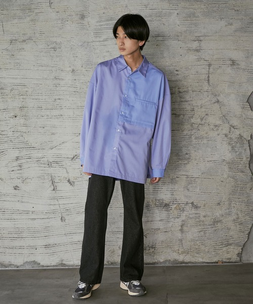 iisy（イージー）の「iisy / ルーズバイカラーレギュラーシャツ（シャツ/ブラウス・メンズ・ブルー/ブルー系その他4/ライトグレー・S/L/M）」の13枚目の写真